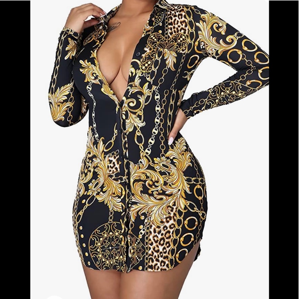 FLORAL TSHIRT Dress Baroque print